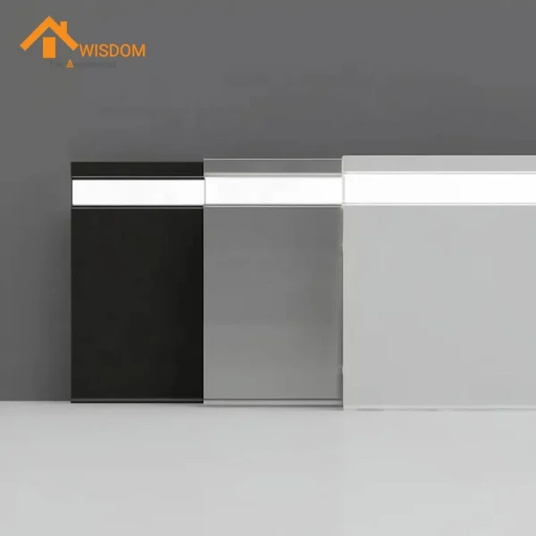 Brushed Aluminum LED Skirting Board for Wall Edge Trim