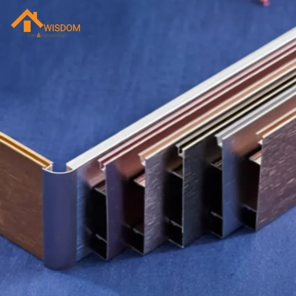 Brushed Wood Grain Aluminum Alloy Baseboard Wall Skirting Board