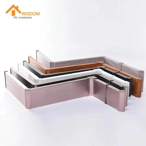 Brushed Wood Grain Aluminum Alloy Baseboard Wall Skirting Board
