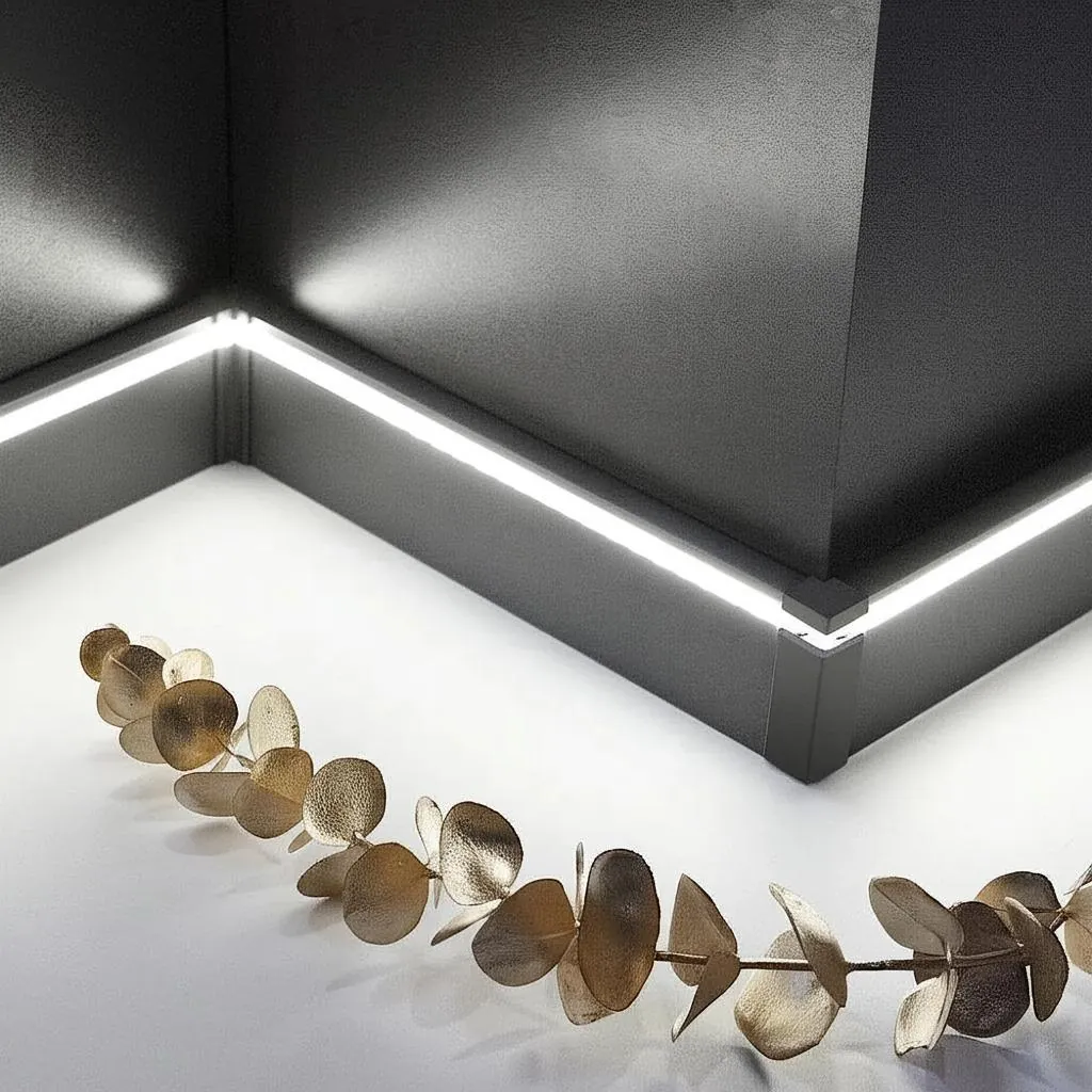 Case Aluminum Alloy Wood Grain Brushed LED Skirting Board 1.2mm 002