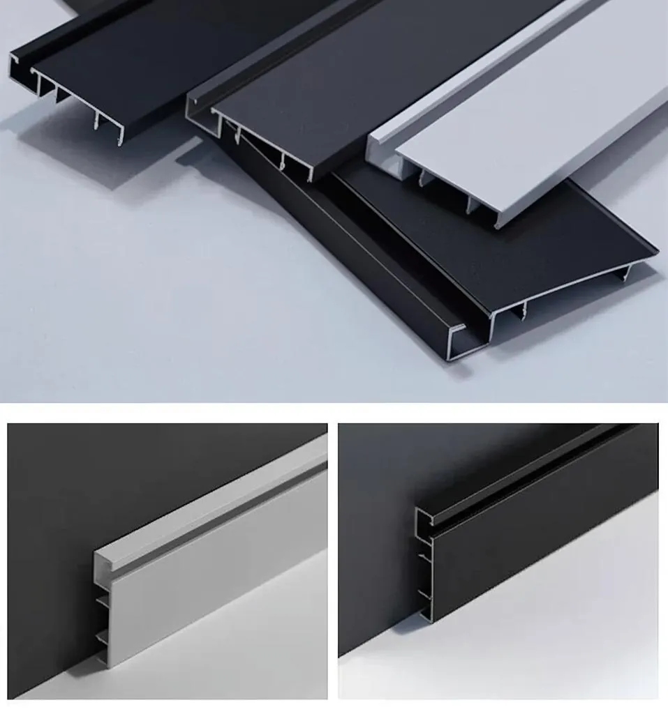 Case Aluminum Flush Skirting Board Interlock Wall Protector 1.2mm 002