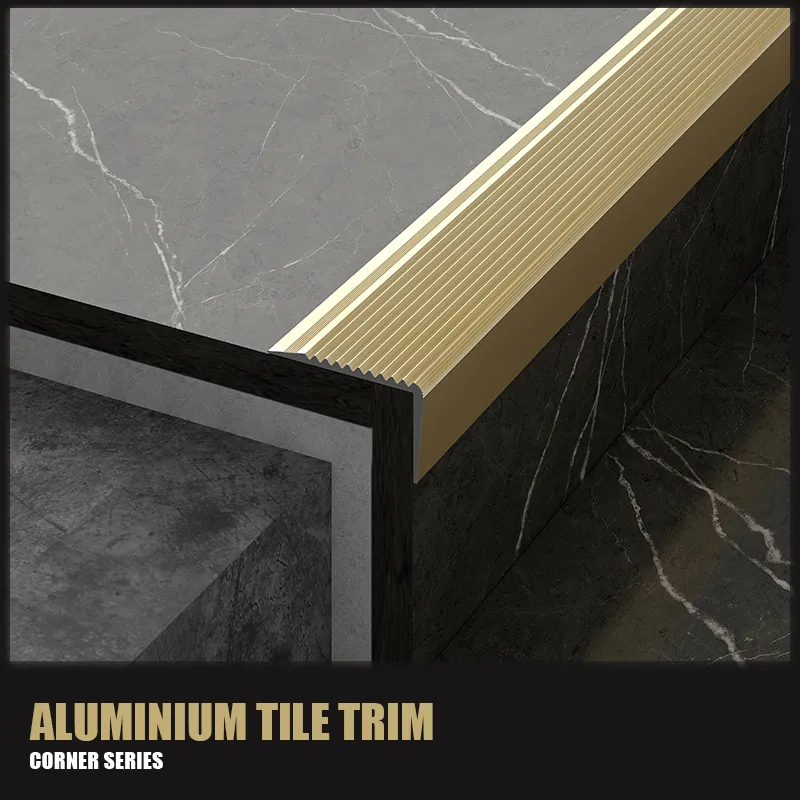 Case L Shaped Aluminum Alloy Stair Trim 1.5mm Thickness Anti Slip Strip 005