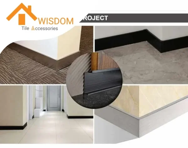 Flexible Metal Wall Protector Corner Baseboard Moulding Black Floor Skirting