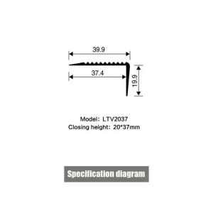 L-Shaped Aluminum Alloy Stair Trim 1.5mm Thickness Anti-Slip Strip