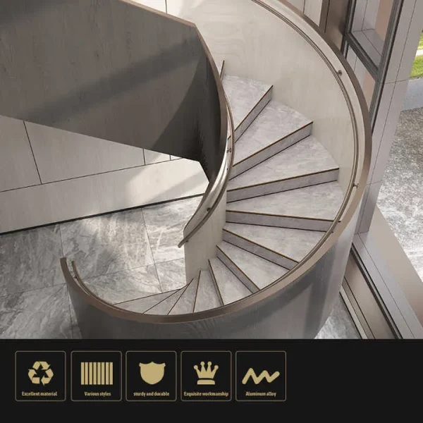 L-Shaped Aluminum Alloy Stair Trim 1.5mm Thickness Anti-Slip Strip