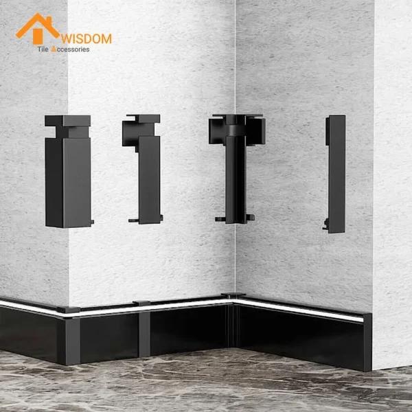 LED Metal Corner Skirting Board with Light 1.2M Length