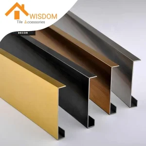 Matte Silver Stainless Steel Flooring Baseboard Profile 1.2mm Thickness