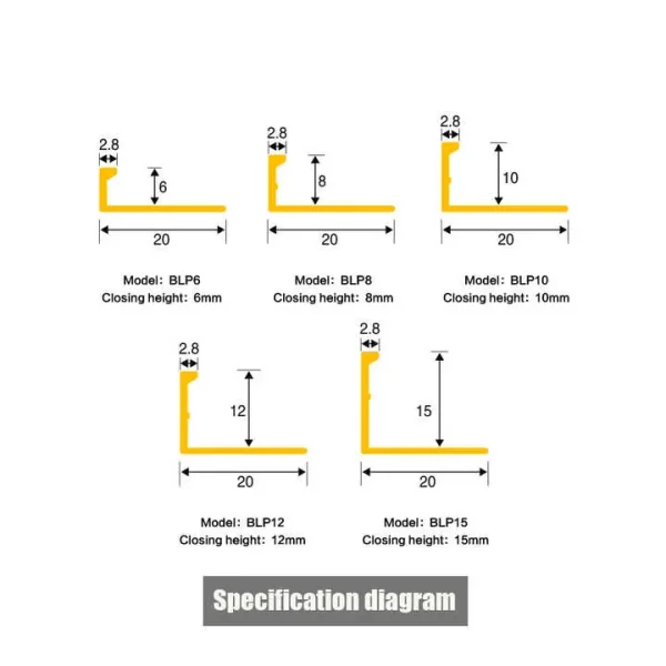 Perforated Metal Flooring Transition Molding Strip 1.2mm Thickness