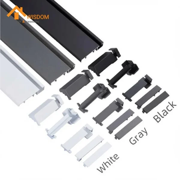 Powder Brushed Aluminum Alloy LED Skirting Board Wood Grain Finish