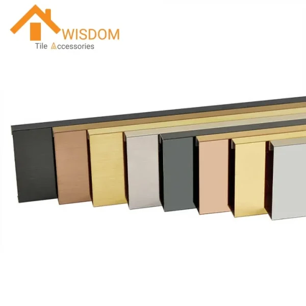 Stainless Steel Skirting Profiles for Wall Baseboard, Various Sizes