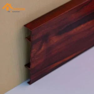Wood Grain Aluminum Skirting Board 2.5M for Floor Applications