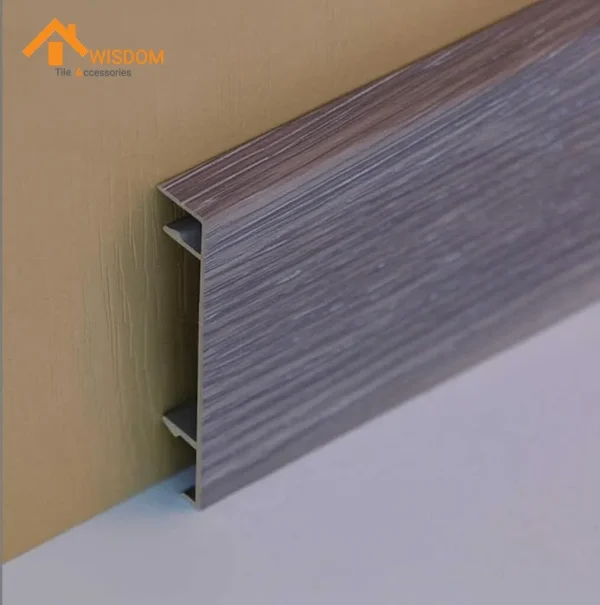 Wood Grain Aluminum Skirting Board 2.5M for Floor Applications