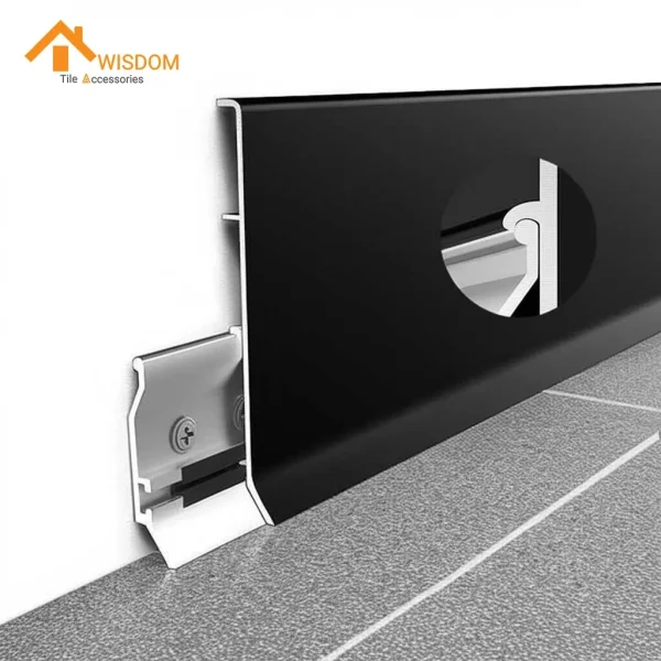100mm Aluminium Skirting 6063 Brushed Silver 2.5M