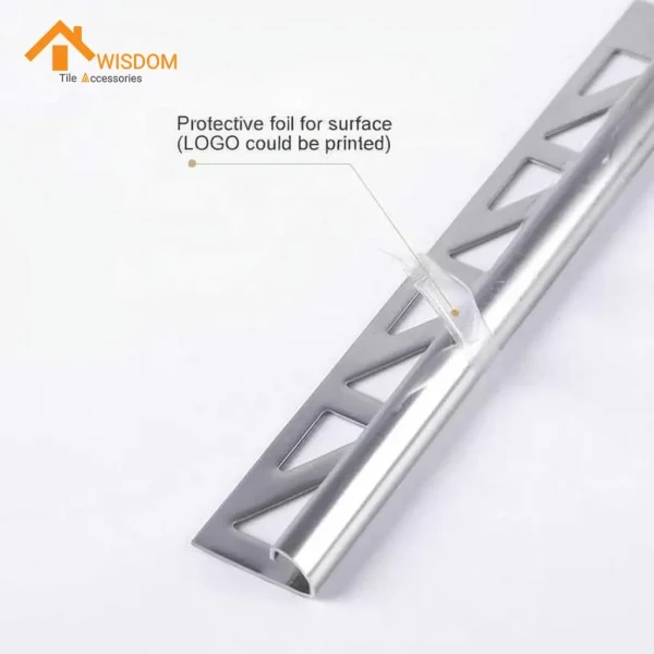 10mm Stainless Steel Tile Edge Trim 304 Brushed Silver 2.5M