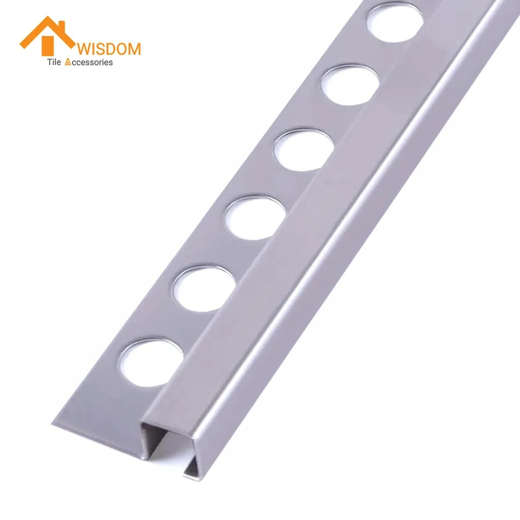 12.5 mm Brushed Stainless Steel Tile Edge Trim 304 2.5M Silver