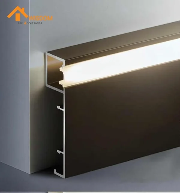 150mm Aluminium Skirting 6063 Brushed Silver/Black/White
