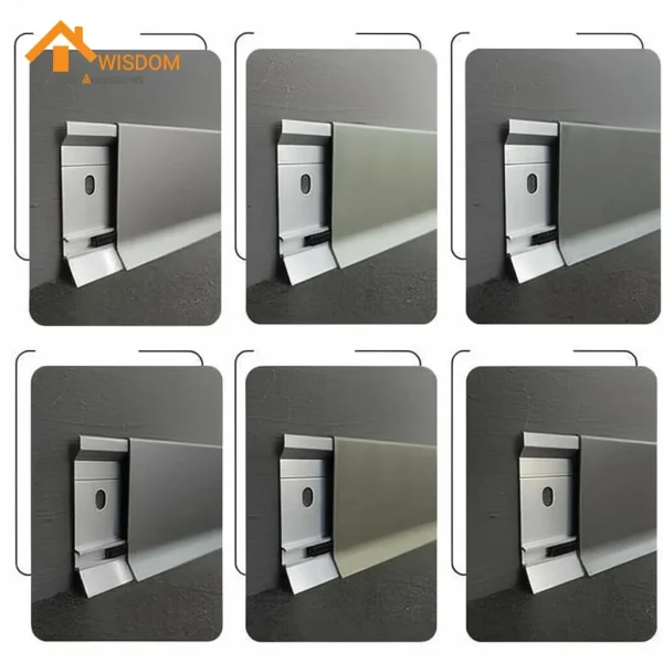 150mm Aluminium Skirting 6063 Brushed Silver/Black 2.5M