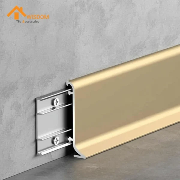 150mm Aluminium Skirting Price 6063 Brushed Silver/Black 2.5M