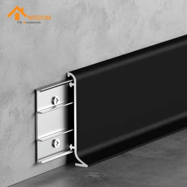 150mm Aluminium Skirting Price 6063 Brushed Silver/Black 2.5M