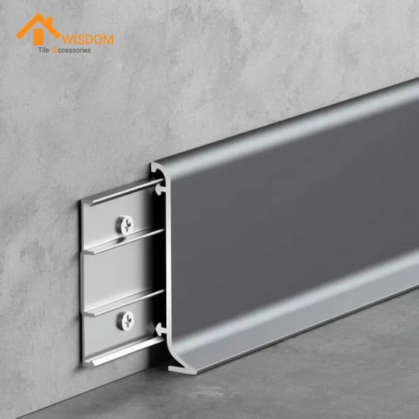 150mm Aluminium Skirting Price 6063 Brushed Silver/Black 2.5M