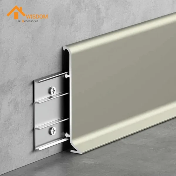 150mm Aluminium Skirting Price 6063 Brushed Silver/Black 2.5M