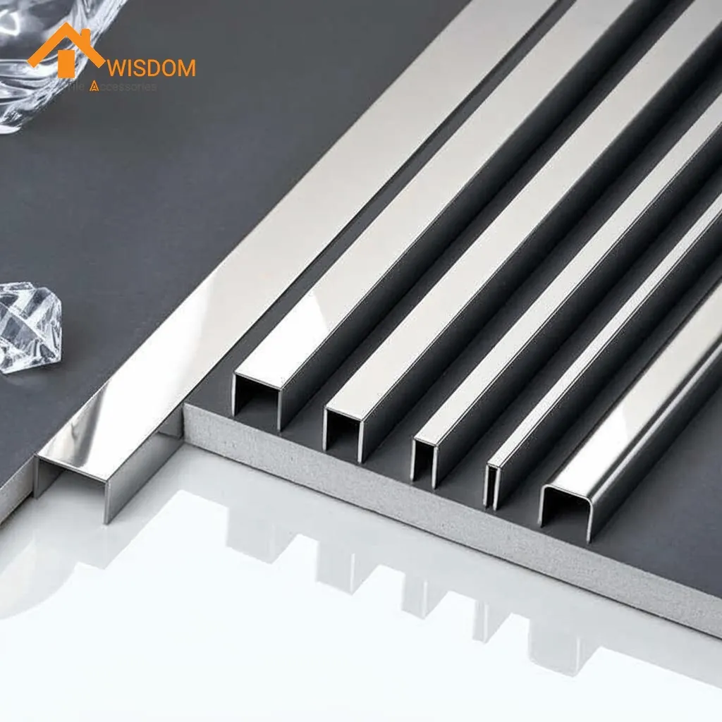 304 Stainless Steel Wall Tile Trim Brushed 2.5M Silver 8mm