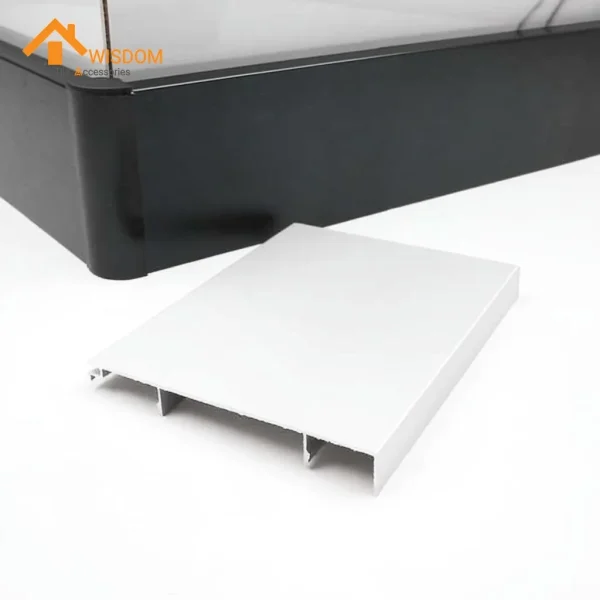 50mm Aluminium Skirting 6063 Brushed Silver/Black 2.5M