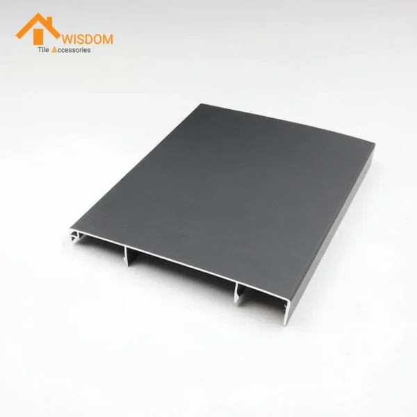 50mm Aluminium Skirting 6063 Brushed Silver/Black 2.5M