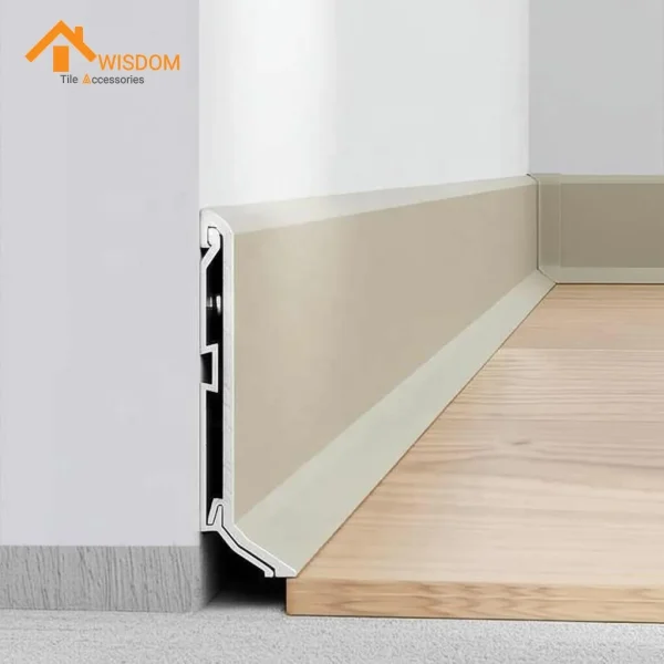 6063 Aluminium Flat Bar Skirting 2.5M Brushed Silver/Black