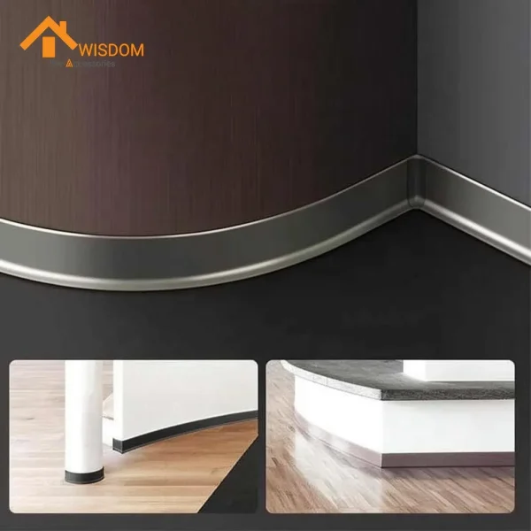 6063 Aluminium Floor Skirting Brushed Silver 2.5M