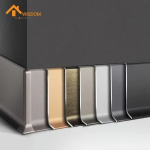 6063 Aluminium Floor Skirting with LED Brushed Silver 2.5M