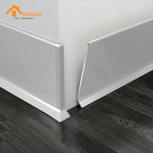 6063 Aluminium Kitchen Skirting Brushed Silver 2.5M