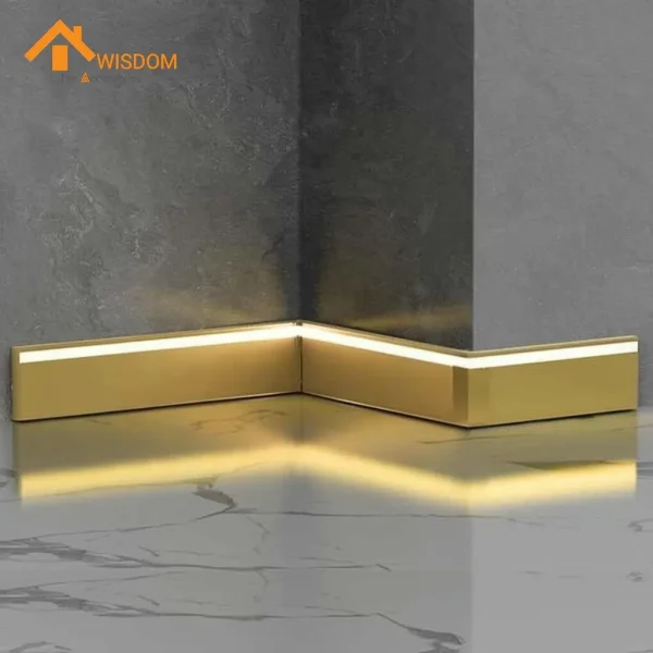 6063 Aluminium Light Skirting Brushed Silver 2.5M ANOD.