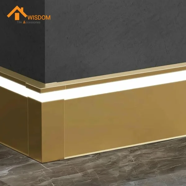 6063 Aluminium Light Skirting Brushed Silver 2.5M ANOD.