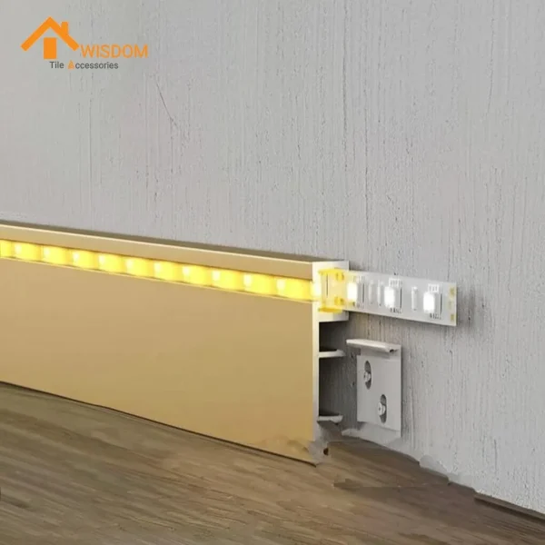6063 Aluminium Light Skirting Brushed Silver 2.5M ANOD.
