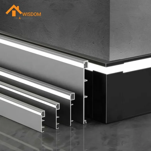 6063 Aluminium Light Skirting Brushed Silver 2.5M ANOD.