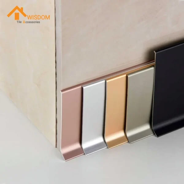 6063 Aluminium Shadowline Skirting Brushed Silver 2.5M