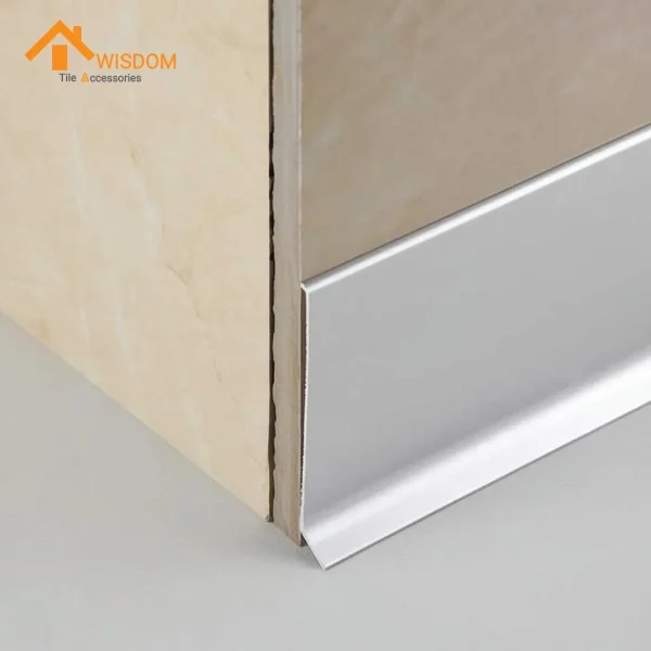 6063 Aluminium Shadowline Skirting Brushed Silver 2.5M