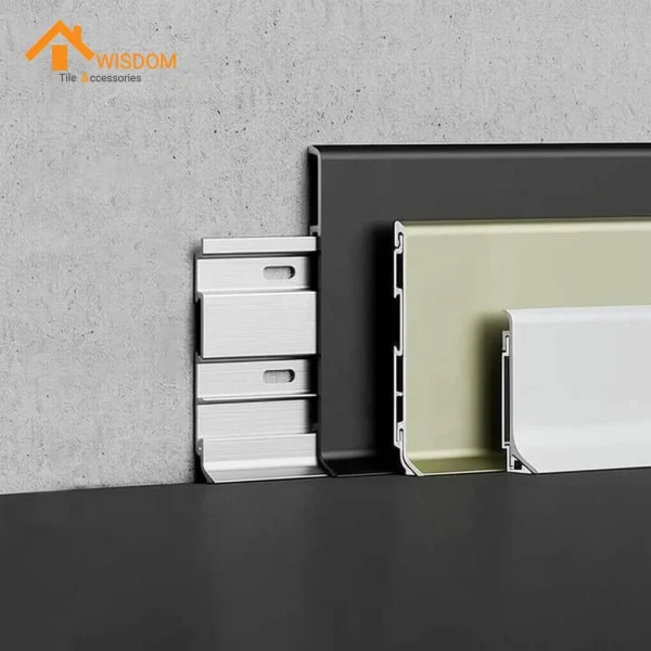 6063 Aluminium Skirting Board Brushed Silver 2.5M