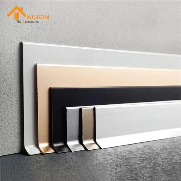 6063 Aluminium Skirting Board Brushed Silver 2.5M