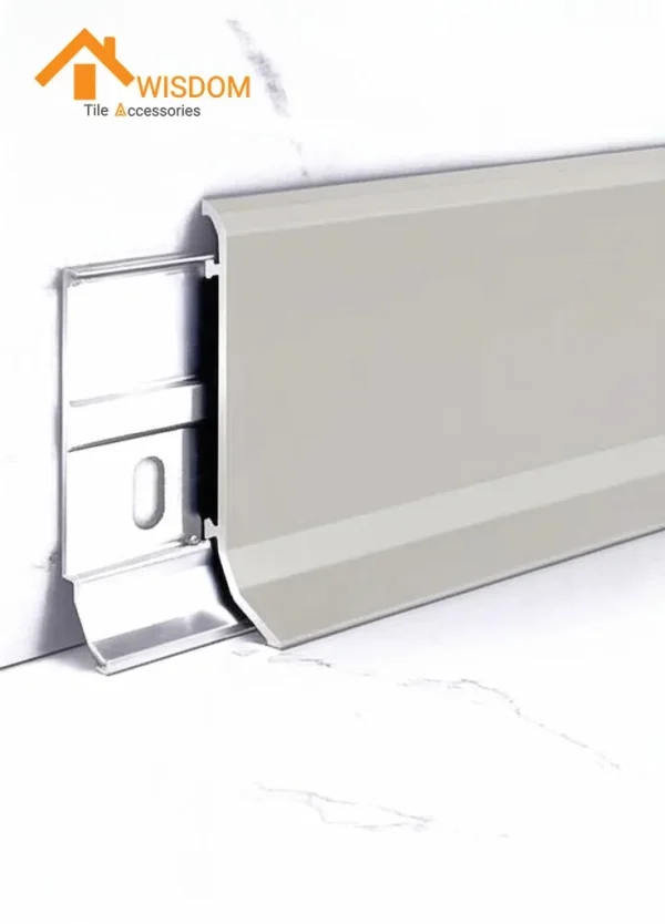 6063 Aluminium Skirting Board Brushed Silver 2.5M