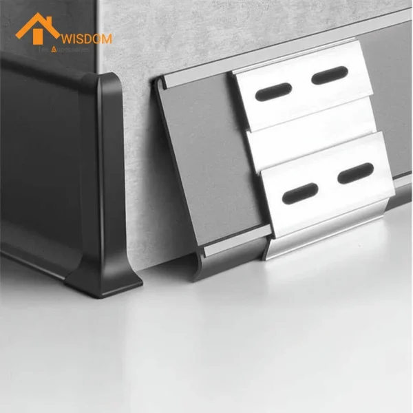 6063 Aluminium Skirting Board UK Style Brushed Silver 2.4M