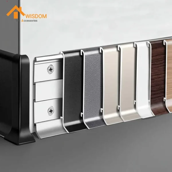 6063 Aluminium Skirting Board UK Style Brushed Silver 2.4M