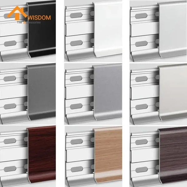 6063 Aluminium Skirting Board UK Style Brushed Silver 2.4M
