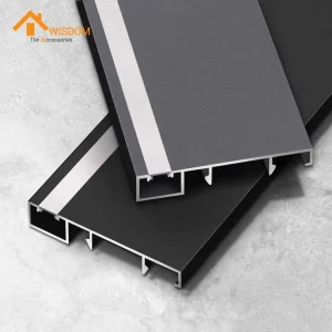 6063 Aluminium Skirting Board with LED 2.5M Brushed Silver/Black