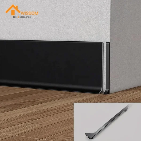 6063 Aluminium Skirting Boards Brushed Silver 2.5M