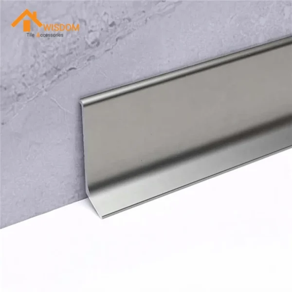 6063 Aluminium Skirting Brushed Silver/Black 2.5M ANOD.