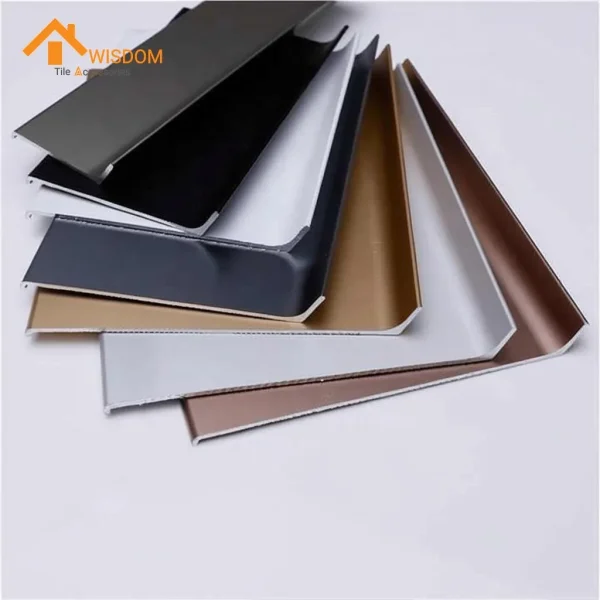 6063 Aluminium Skirting Brushed Silver/Black 2.5M ANOD.