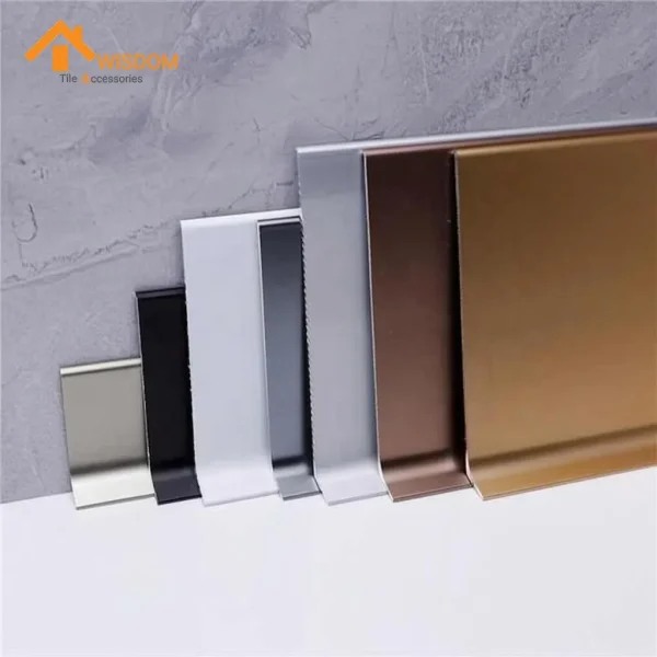 6063 Aluminium Skirting Brushed Silver/Black 2.5M ANOD.