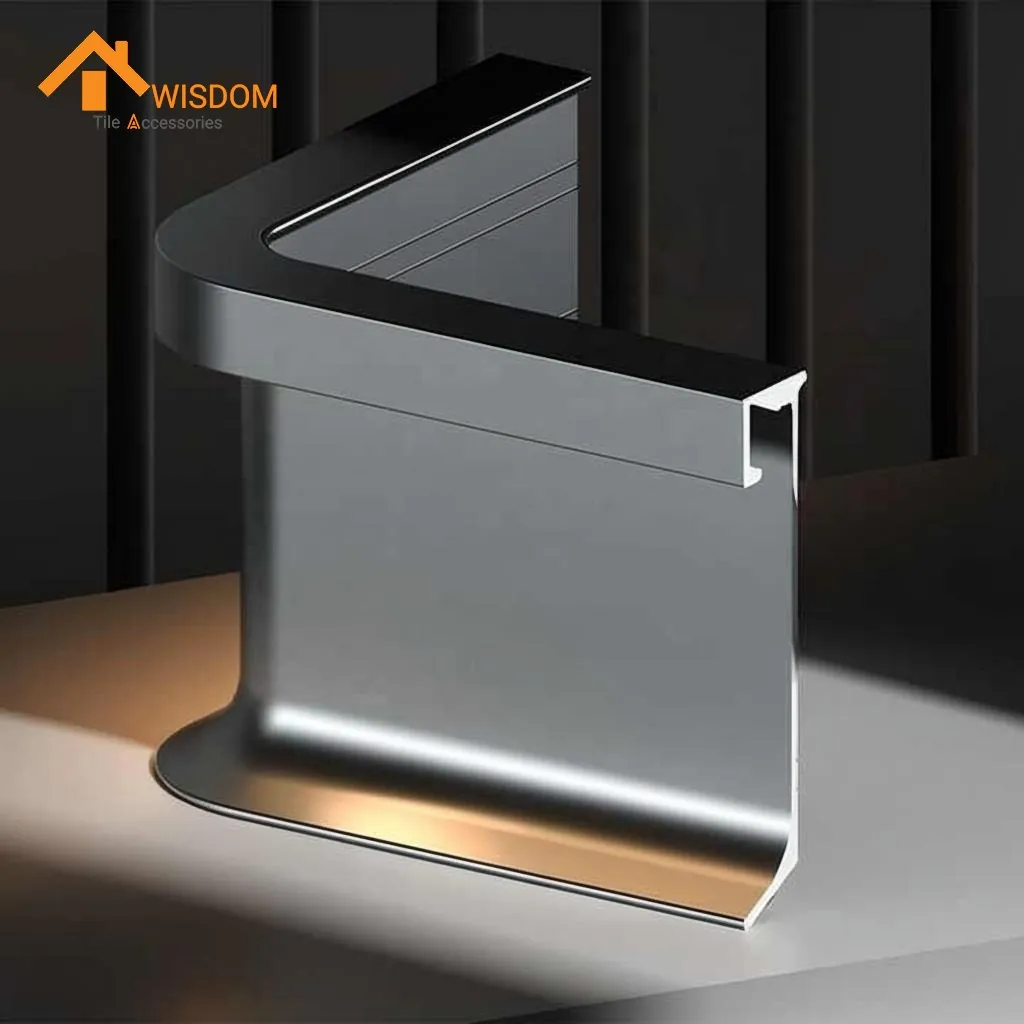 6063 Aluminium Skirting Corners Brushed Silver/Gold 2.5M
